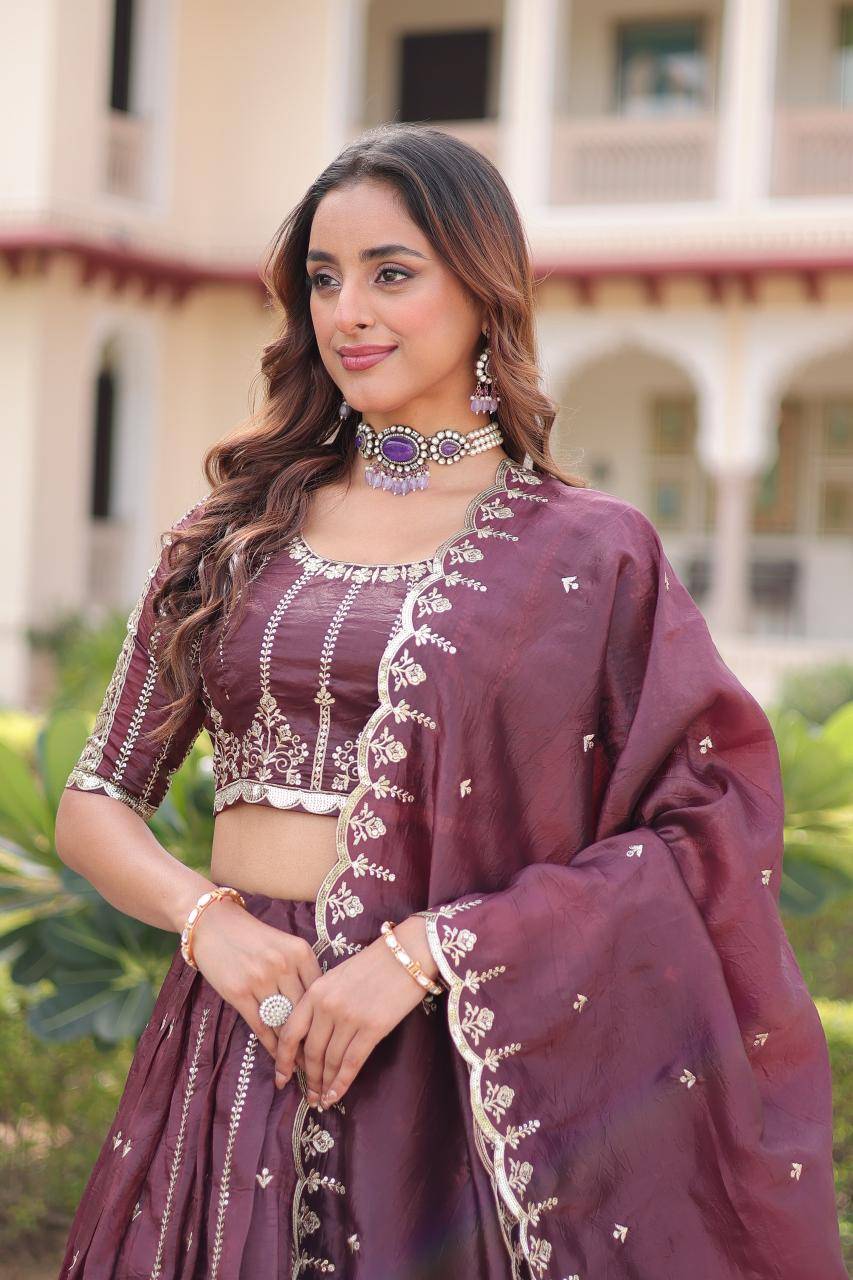 KA 5056 Crush Purple Wholesale lehenga market in Pune